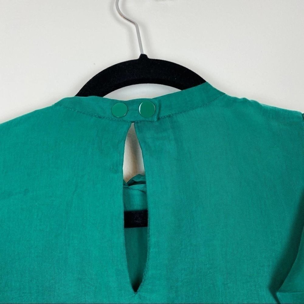 Sandro Paris Emerald Green Ruffled Sleeves Shirt 1 - Picture 5 of 7